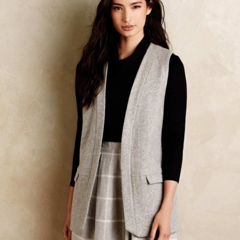 NWOT Anthropologie Elevenses Easton Wool Gray Vest